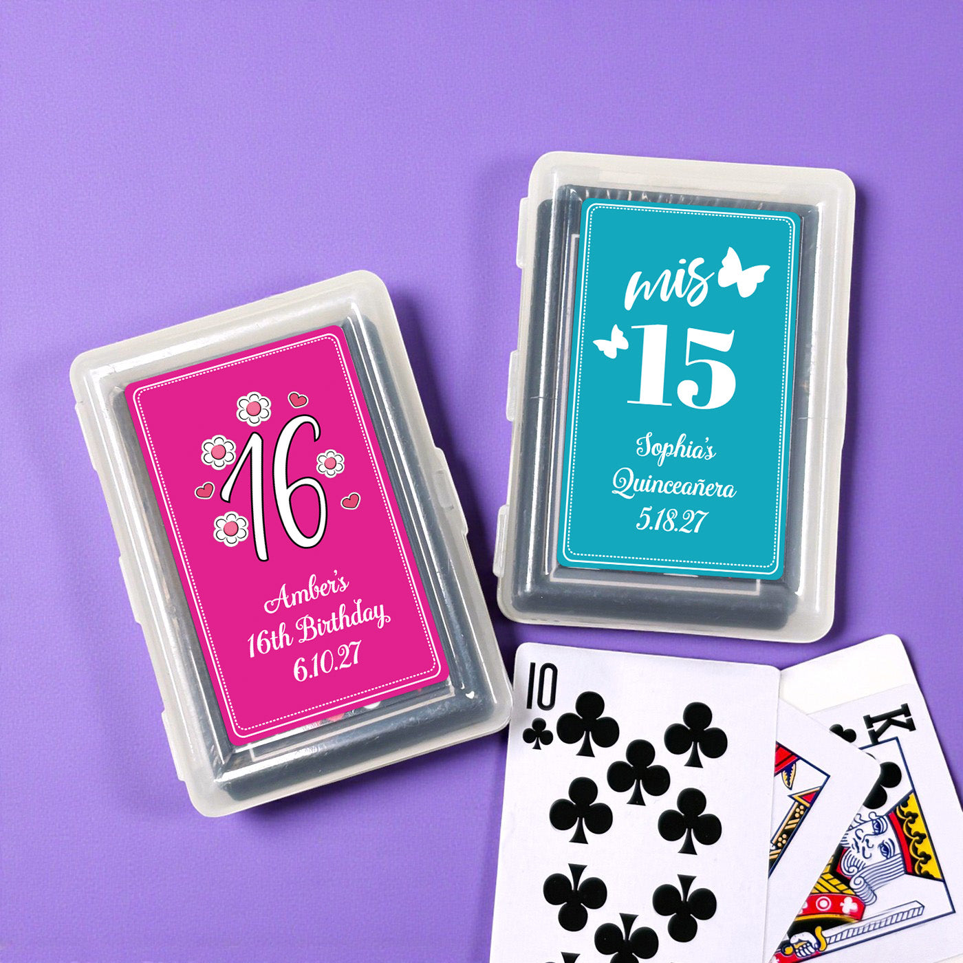 Sweet 16 or Mis Quince Personalized Playing Cards - Set of 10