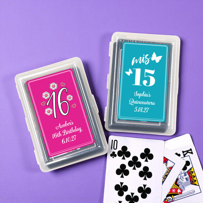 Sweet 16 or Mis Quince Personalized Playing Cards - Set of 10