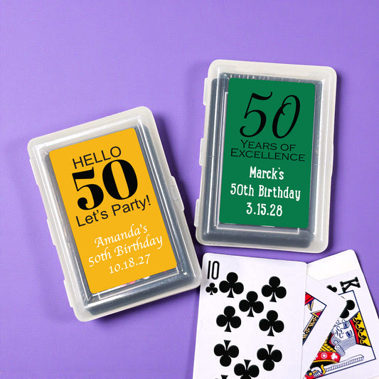 50th Birthday Personalized Playing Cards - Set of 10