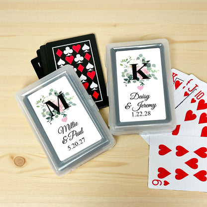 Initial Spring Flowers Personalized Playing Cards - Set of 10