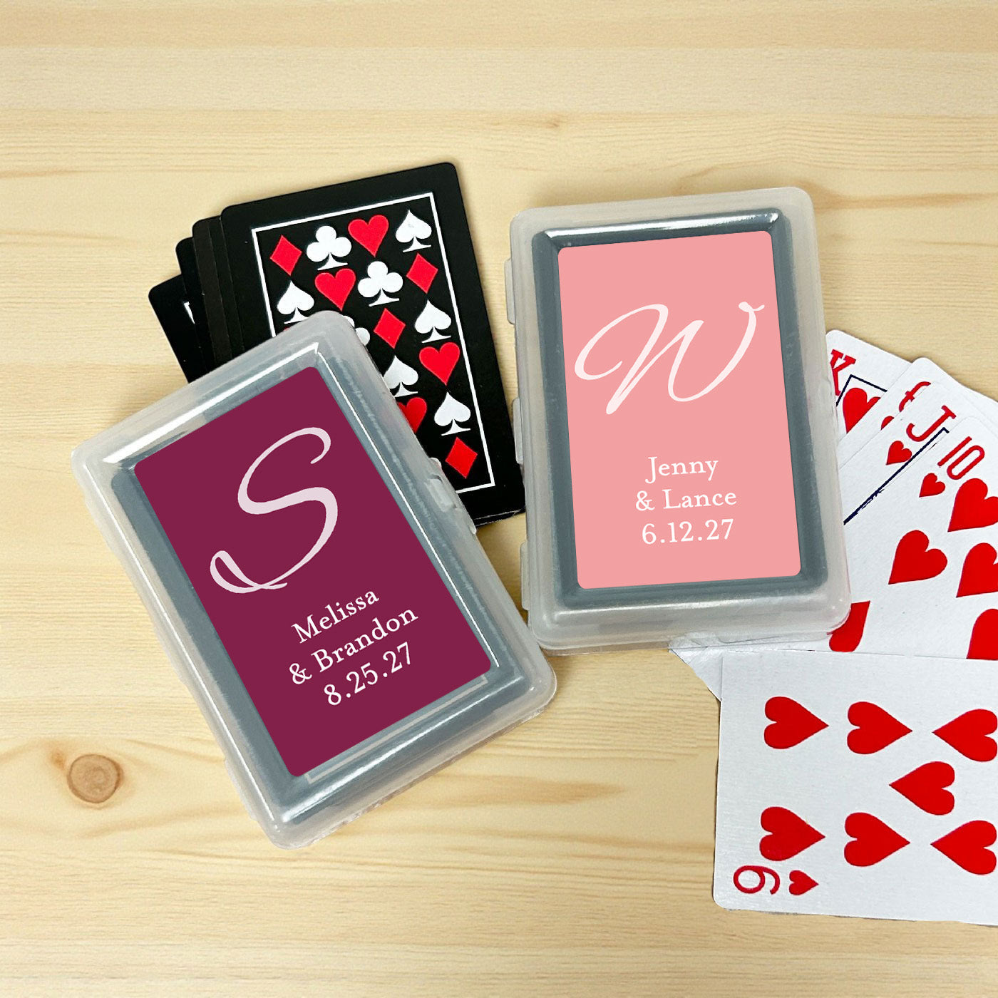 Monogram Script Personalized Playing Cards - Set of 10