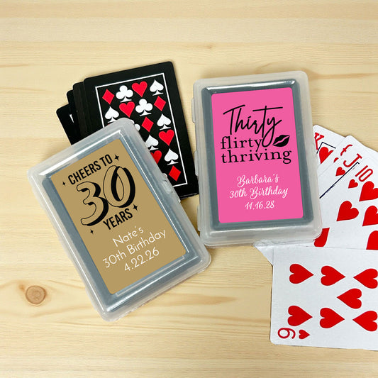 30th Birthday Personalized Playing Cards - Set of 10