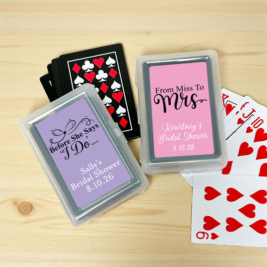 Bridal Shower Personalized Playing Cards - Set of 10