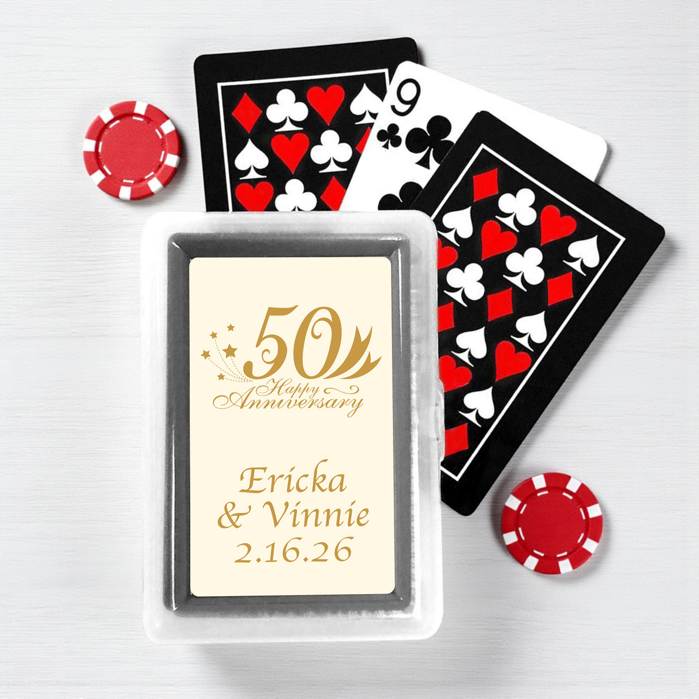 50th Wedding Anniversary Personalized Playing Cards - Set of 10