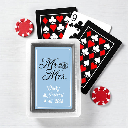 Mr. And Mrs. Script Personalized Playing Cards - Set of 10