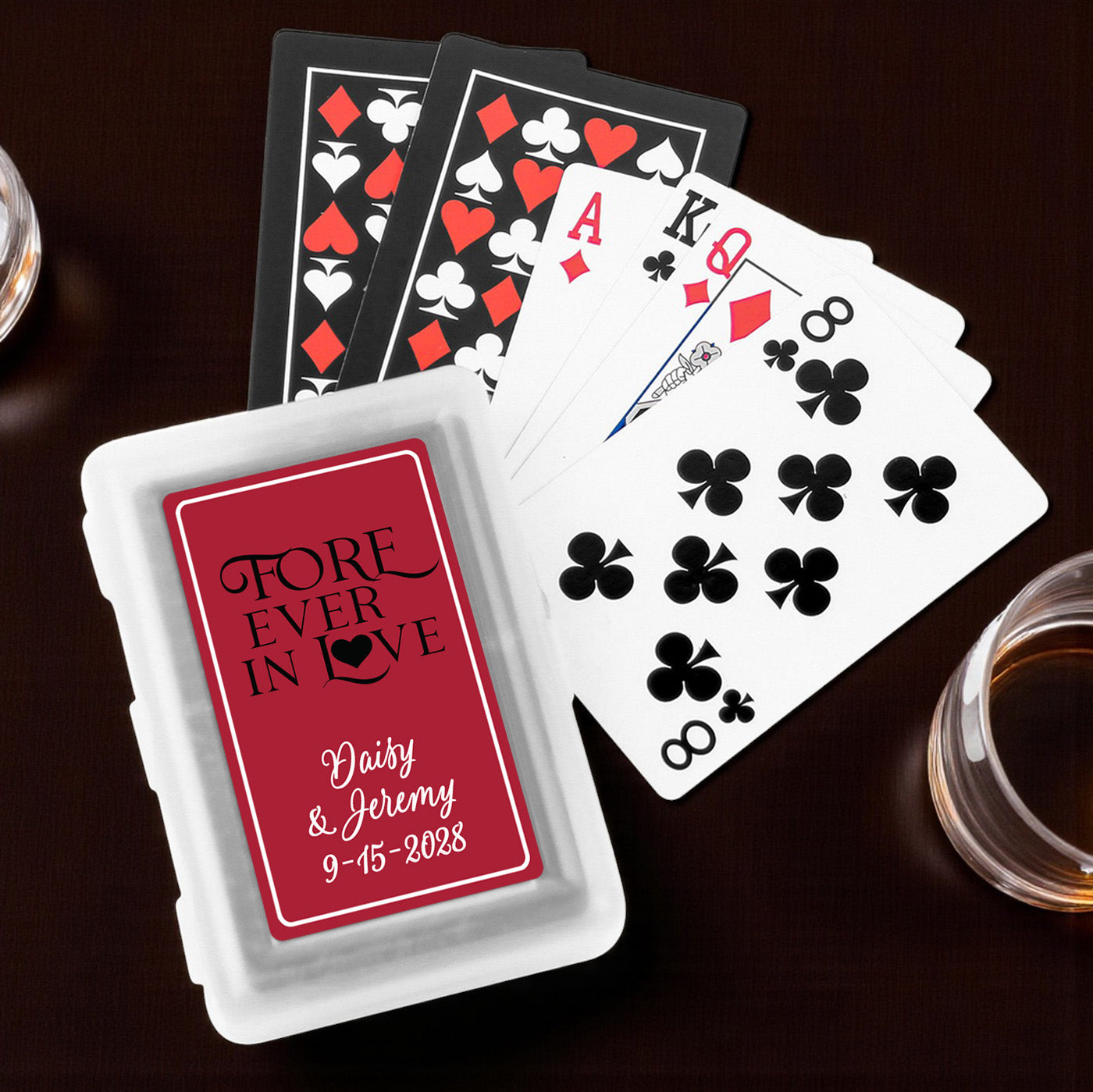Fore-Ever In Love Personalized Playing Cards - Set of 10
