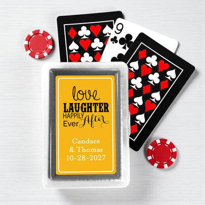 Love Laughter Happily Ever After Personalized Playing Cards - Set of 10