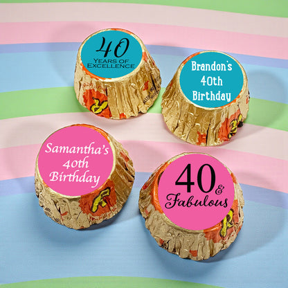 40th Birthday Personalized Reese's Miniature Peanut Butter Cups