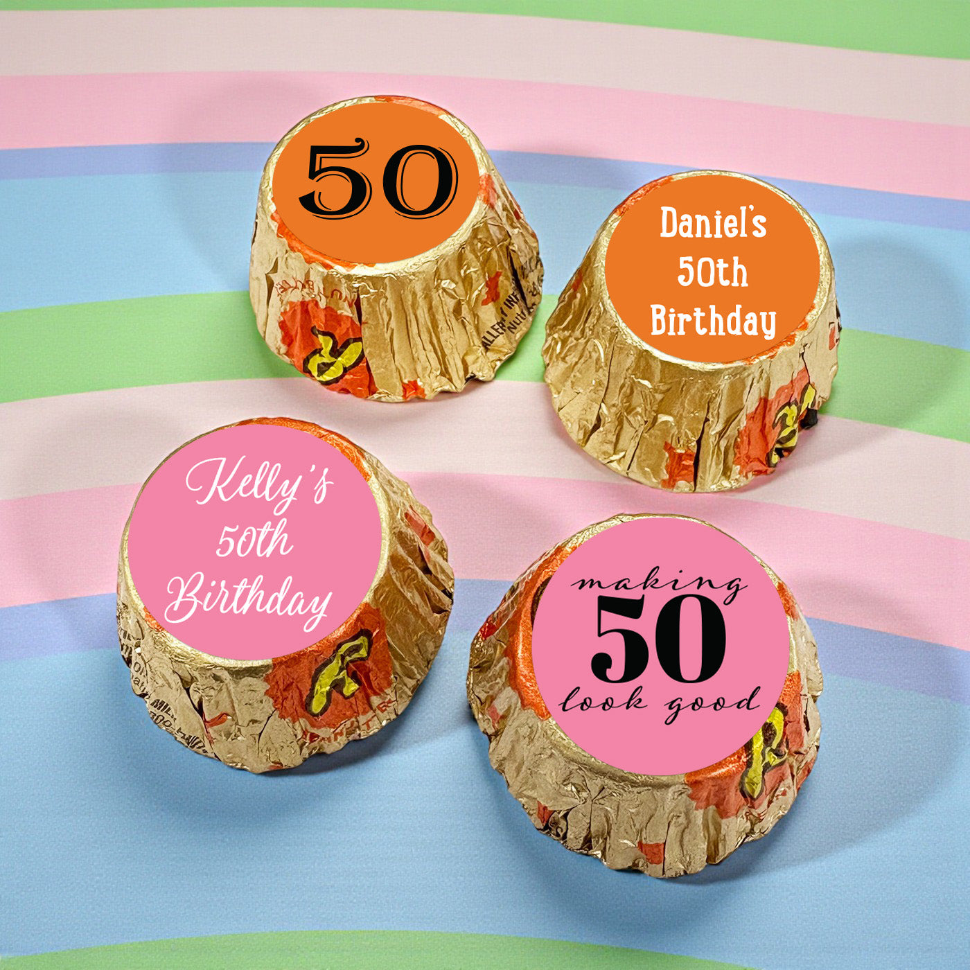 50th Birthday Personalized Reese's Miniature Peanut Butter Cups