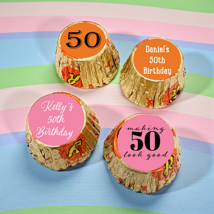 50th Birthday Personalized Reese's Miniature Peanut Butter Cups