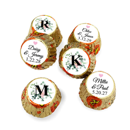 Initial Spring Flowers Personalized Reese's Miniature Peanut Butter Cups
