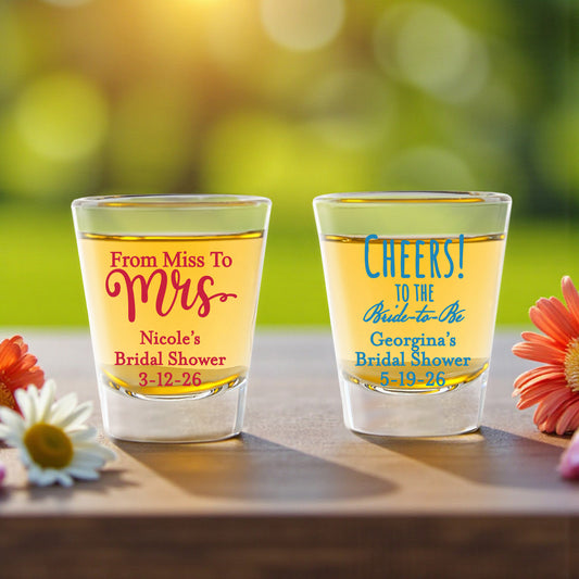 Bridal Shower Personalized Fluted Shot Glass - Set of 24