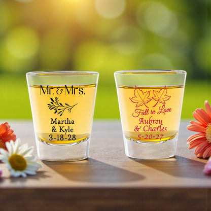 Wedding Personalized Fluted Shot Glass - Set of 24