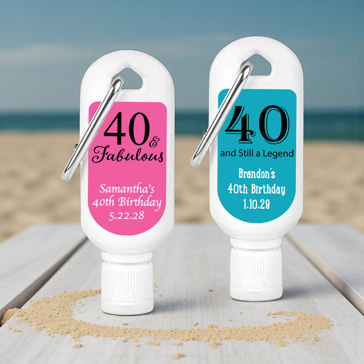 40th Birthday Personalized Mini Sunscreen - Set of 6