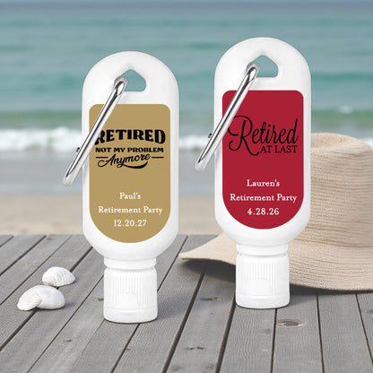 Retirement Personalized Mini Sunscreen - Set of 6