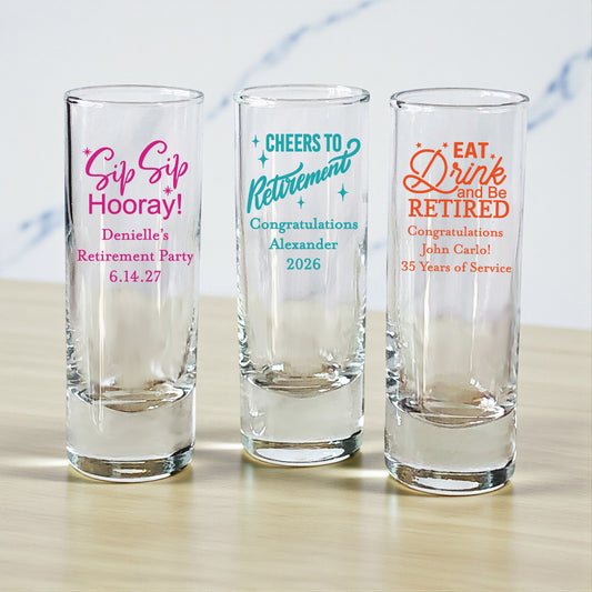 Retirement Personalized Tall Shot Glass - Set of 24