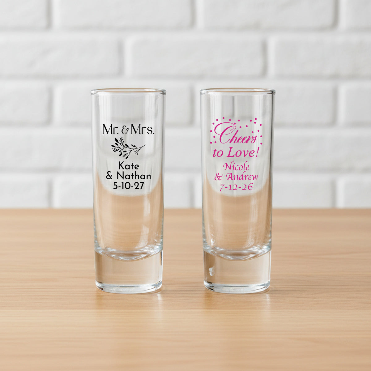 Wedding Personalized Tall Shot Glass - Set of 24