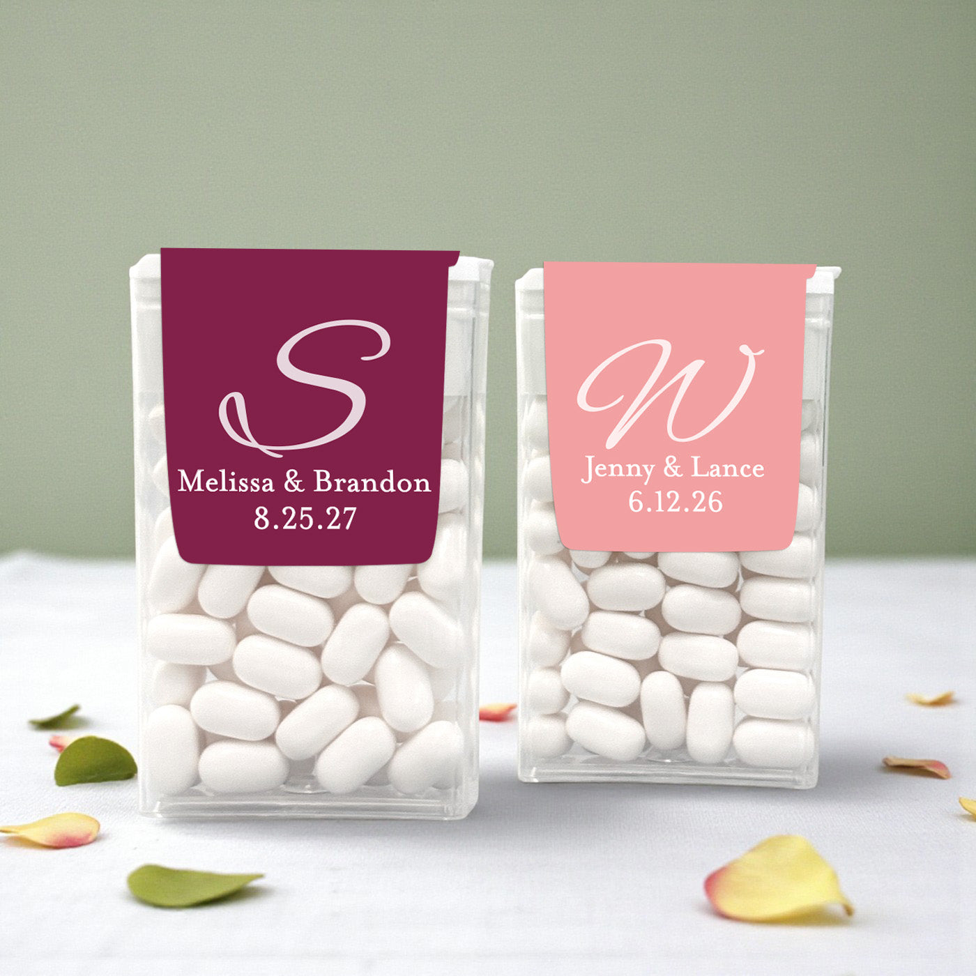 Monogram Script Personalized Tic Tac Labels- Set of 24