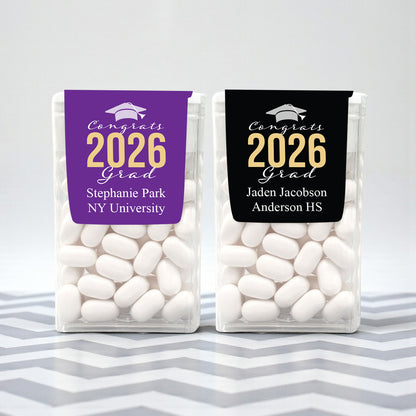 Congrats Grad Personalized Tic Tac Labels- Set of 24