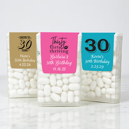 30th Birthday Personalized Tic Tac Labels- Set of 24