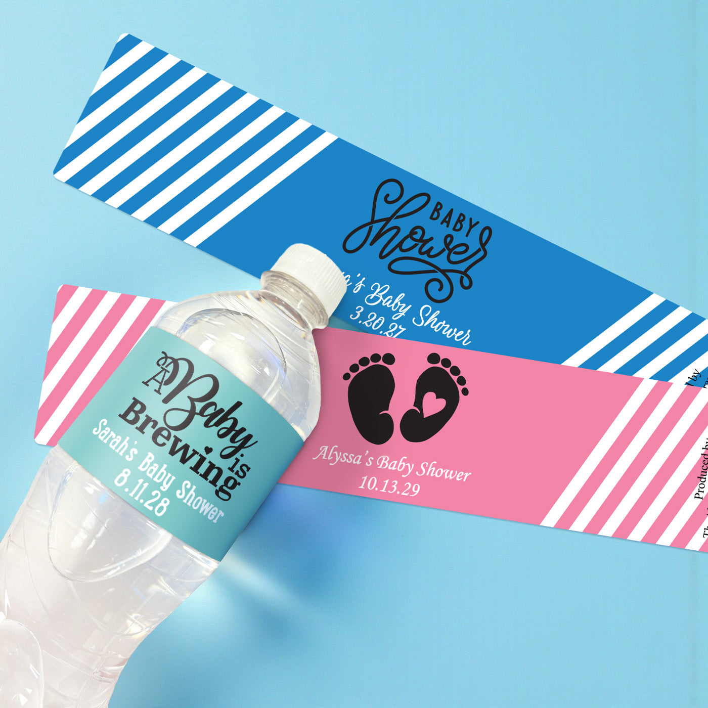 Baby Shower Personalized Water Bottle Labels - Set of 12