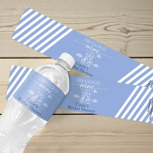 On Cloud Nine Personalized Water Bottle Labels - Set of 12