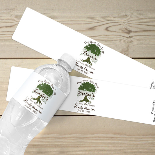 Family Reunion Personalized Water Bottle Labels - Set of 12
