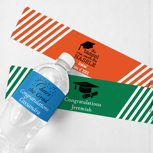 Graduation Personalized Water Bottle Labels - Set of 12