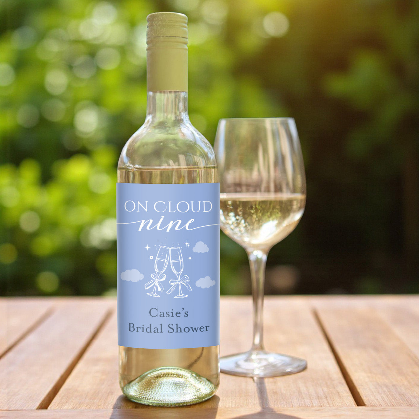 On Cloud Nine Personalized Wine Bottle Labels - Set of 12