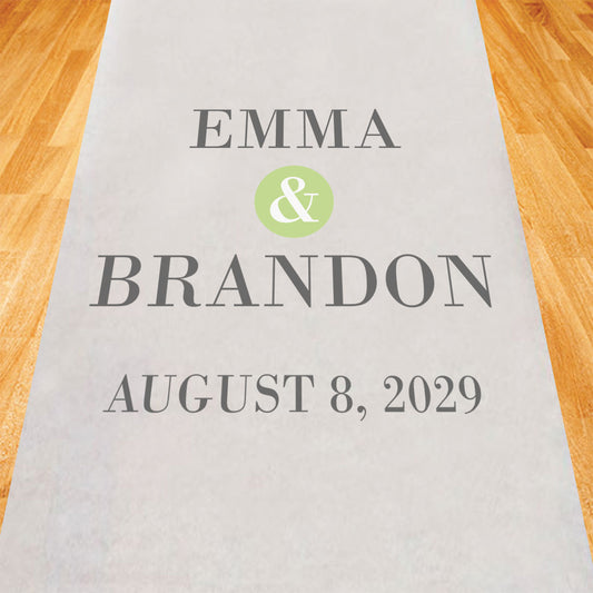 Classic Personalized Wedding Aisle Runner