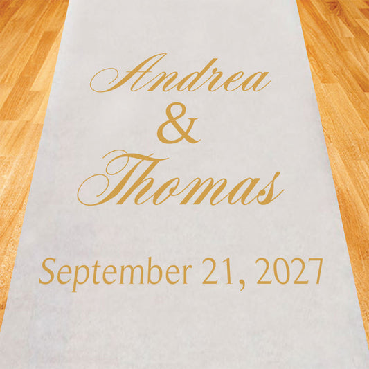 Script Personalized Wedding Aisle Runner