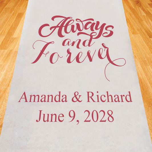 Always and Forever Personalized Wedding Aisle Runner