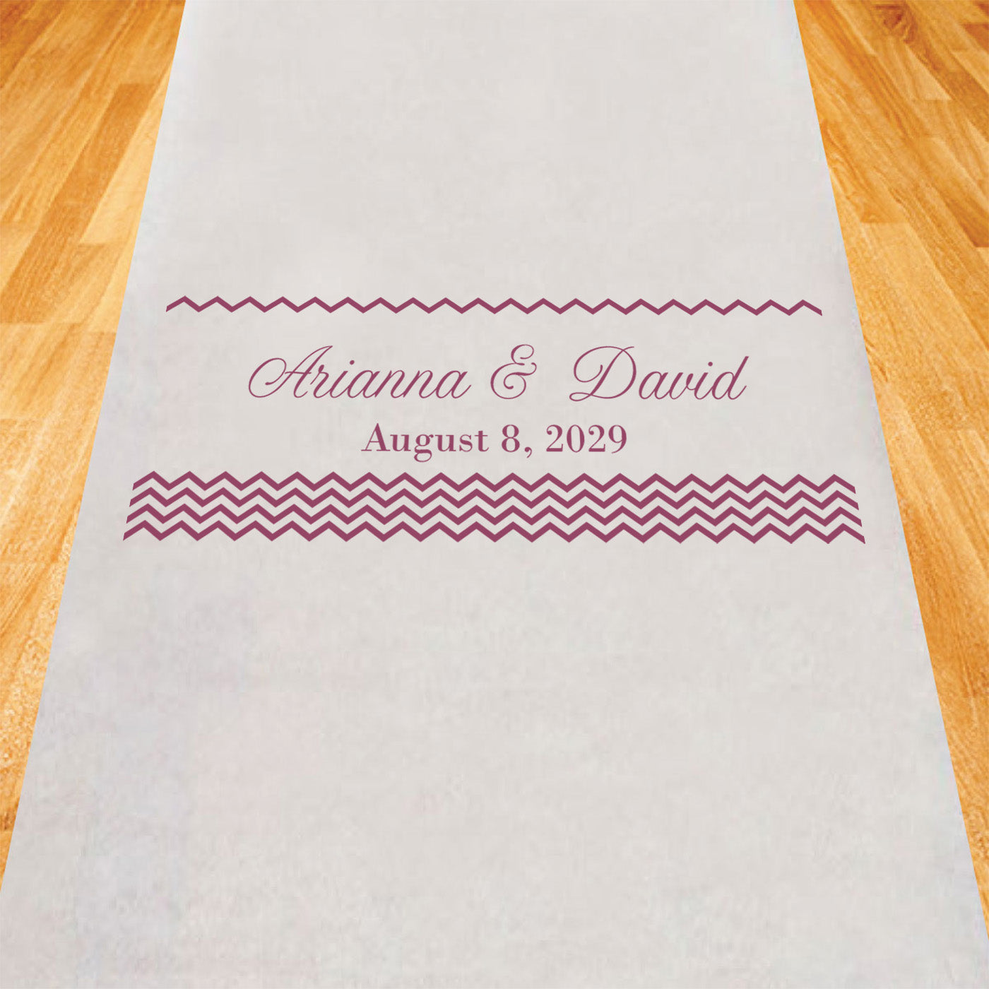 Chevron Personalized Wedding Aisle Runner