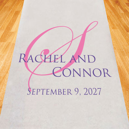 Script Monogram Personalized Wedding Aisle Runner