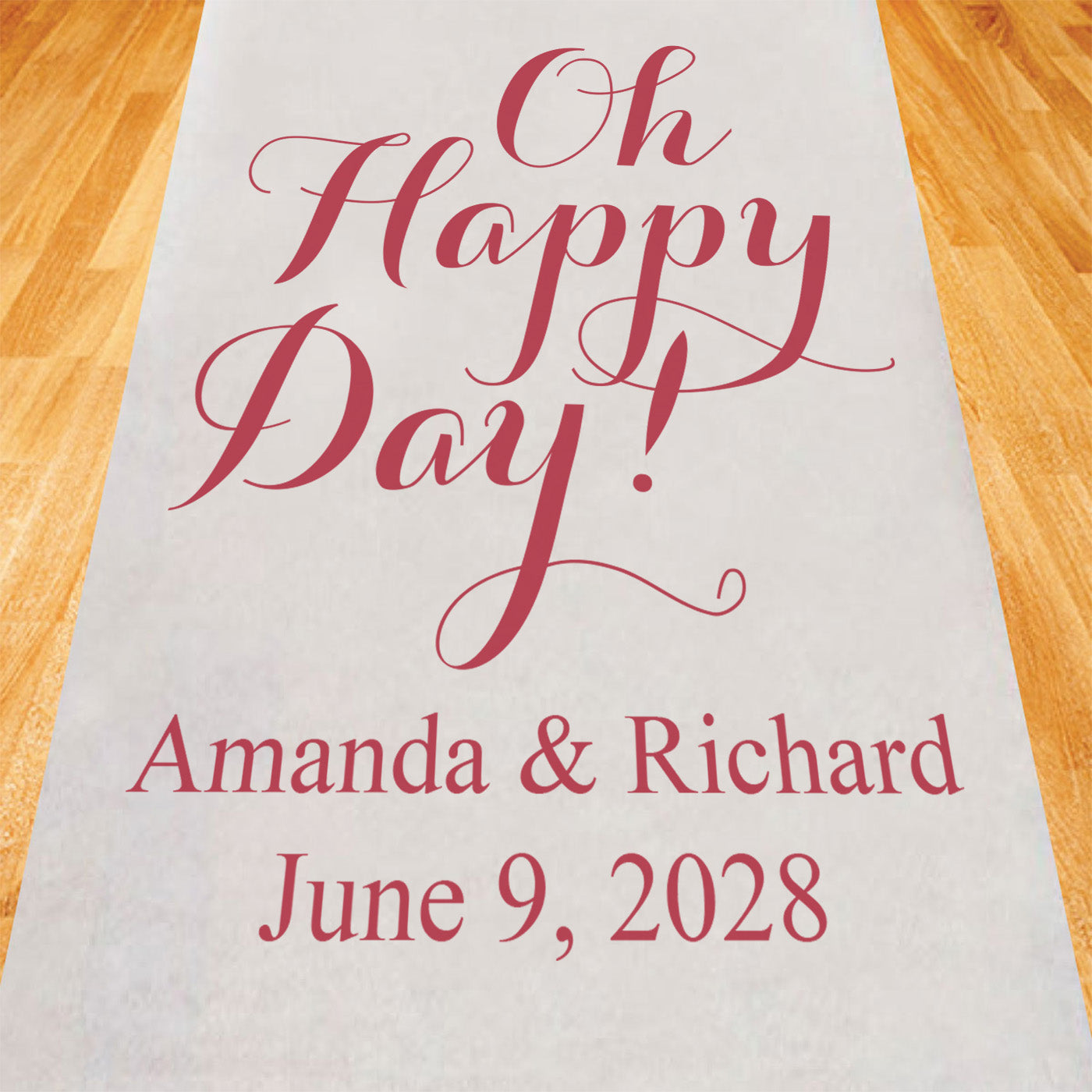 Oh Happy Day! Personalized Wedding Aisle Runner
