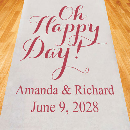 Oh Happy Day! Personalized Wedding Aisle Runner