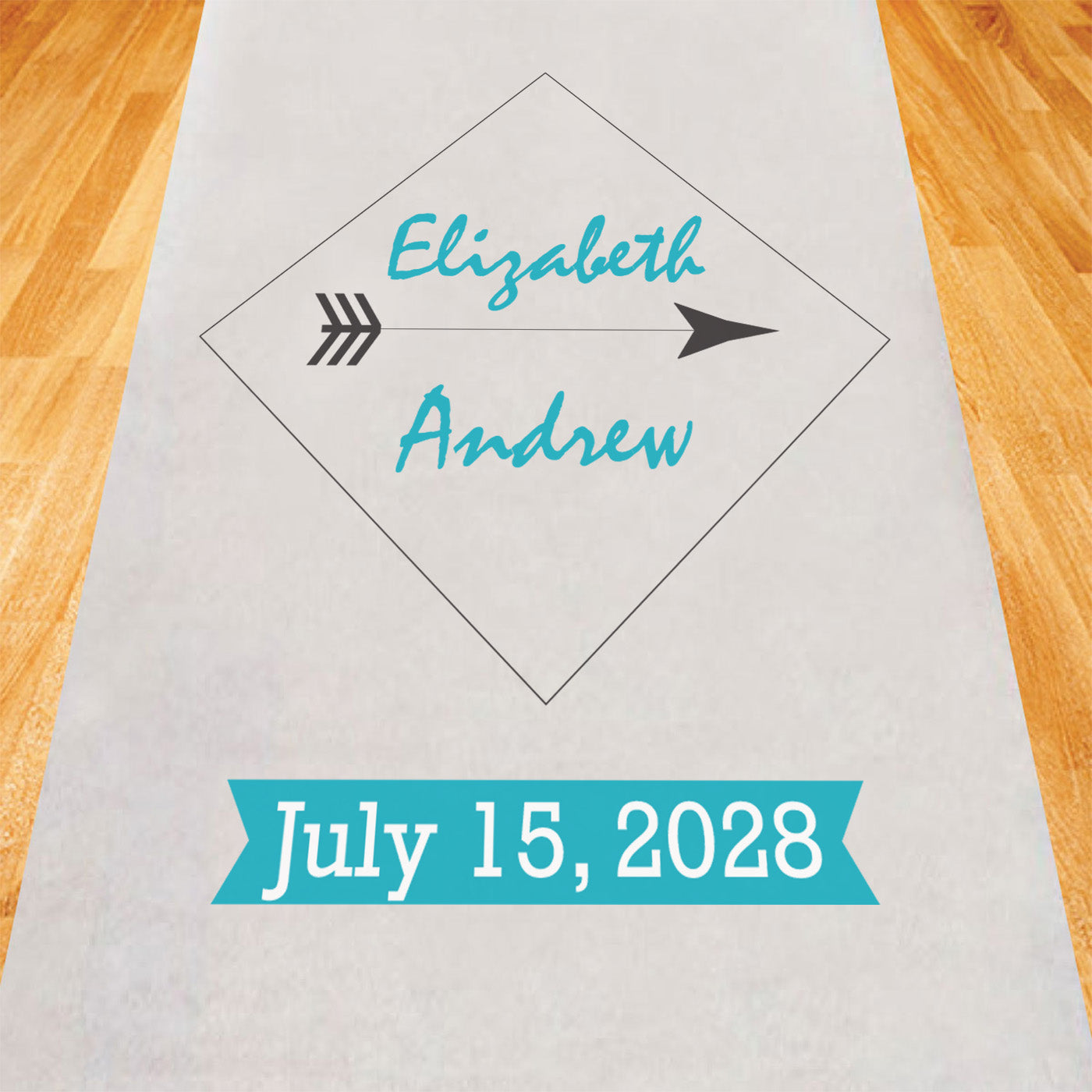 Decorative Arrow Personalized Wedding Aisle Runner