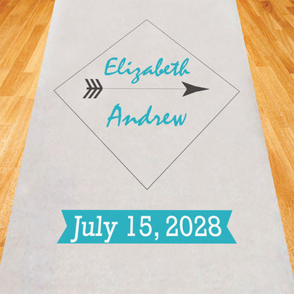 Decorative Arrow Personalized Wedding Aisle Runner