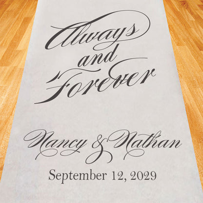 Always and Forever Personalized Wedding Aisle Runner