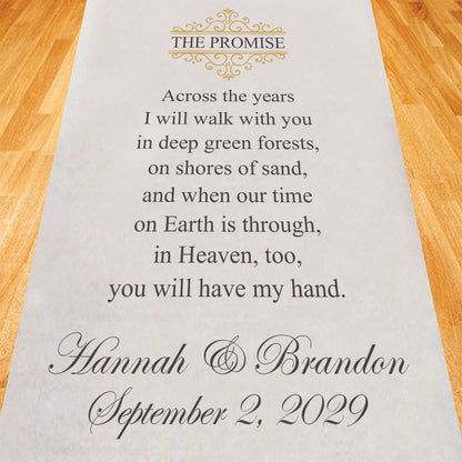 The Promise Personalized Wedding Aisle Runner