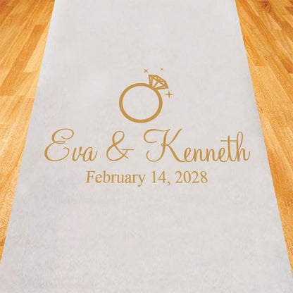 Wedding Ring Personalized Wedding Aisle Runner
