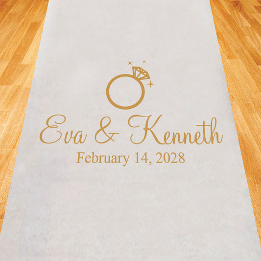 Wedding Ring Personalized Wedding Aisle Runner
