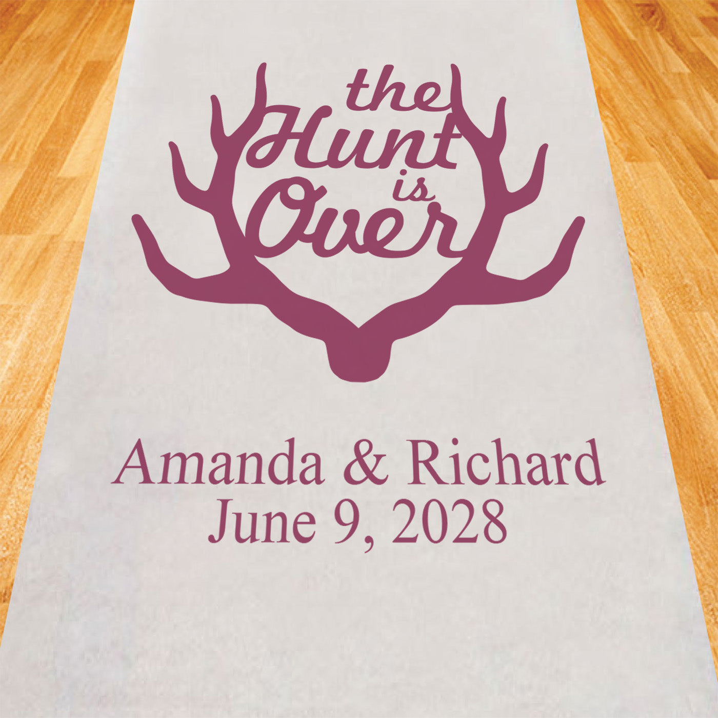 The Hunt Is Over Personalized Wedding Aisle Runner