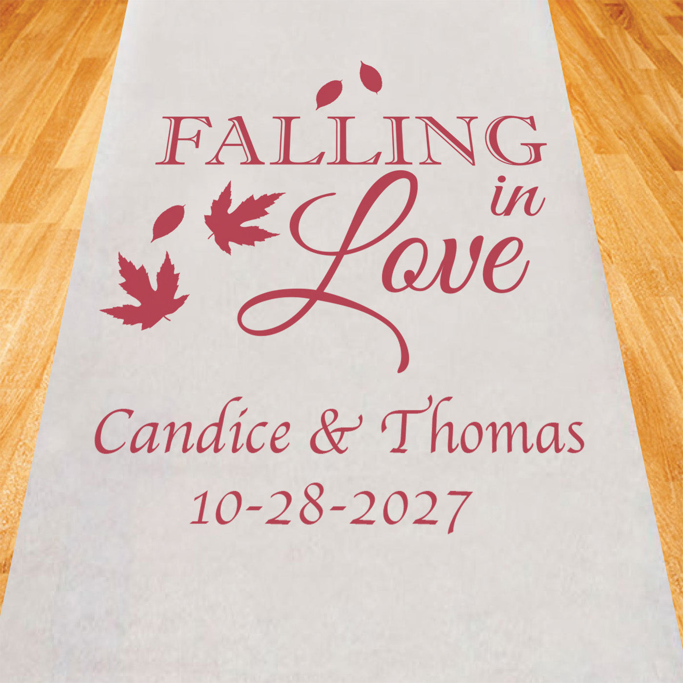 Falling In Love Personalized Wedding Aisle Runner