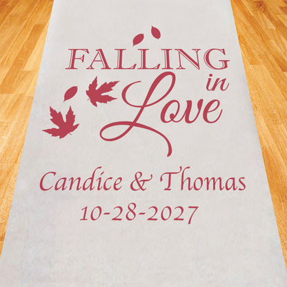 Falling In Love Personalized Wedding Aisle Runner