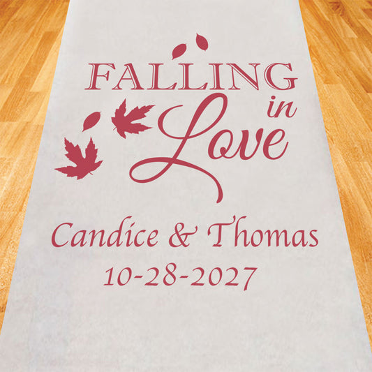 Falling In Love Personalized Wedding Aisle Runner