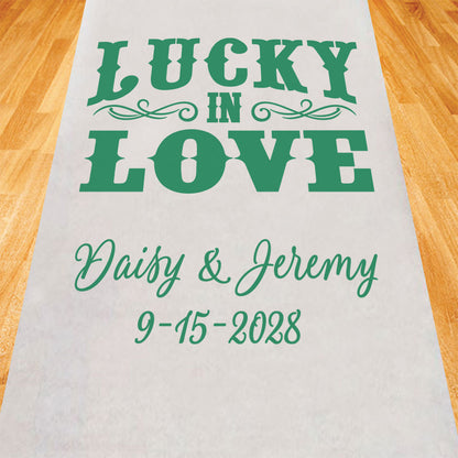 Lucky In Love Personalized Wedding Aisle Runner