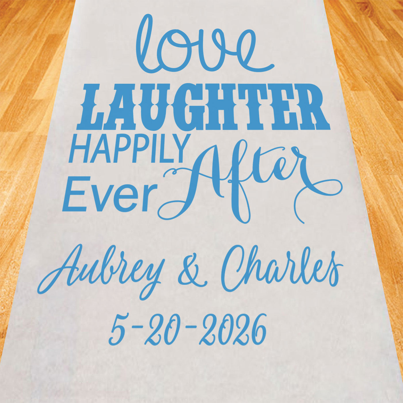 Love Laughter Happily Ever After Personalized Wedding Aisle Runner