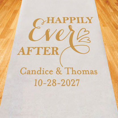 Happily Ever After Personalized Wedding Aisle Runner