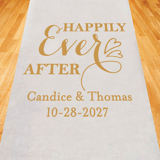 Happily Ever After Personalized Wedding Aisle Runner